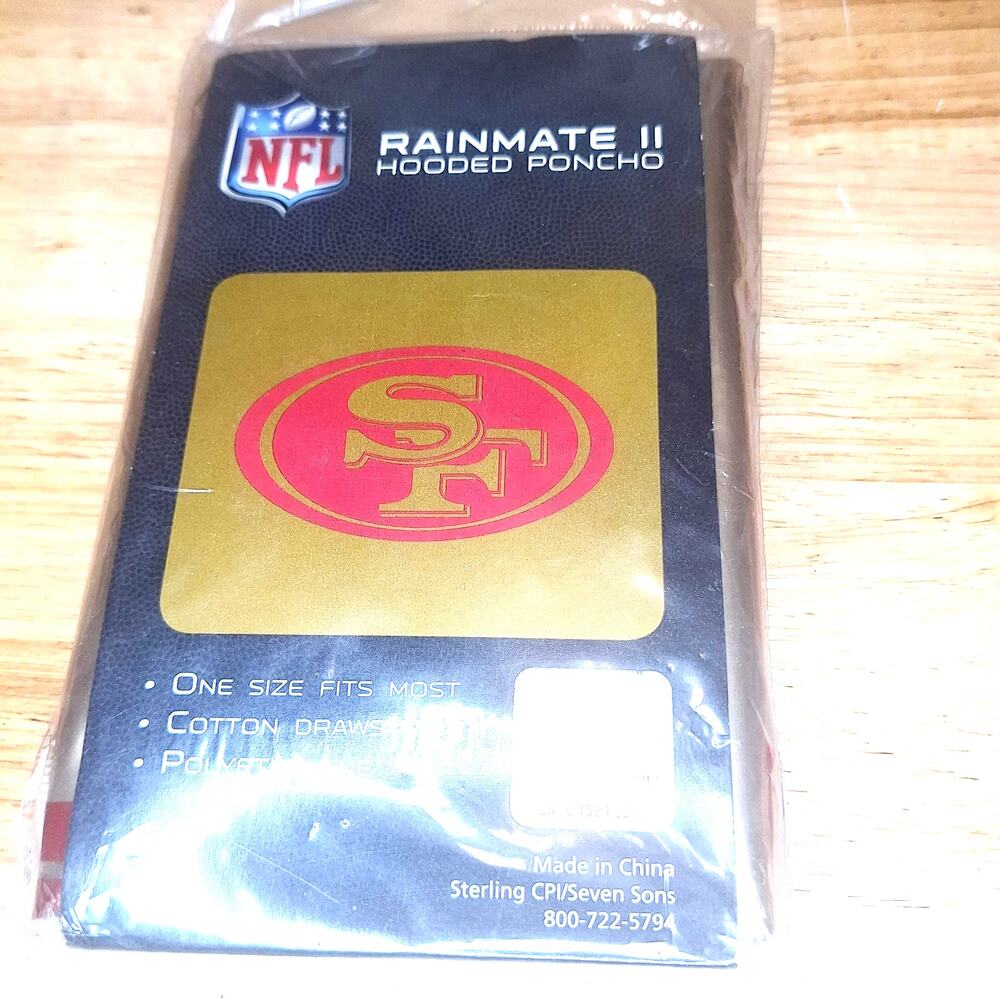 NFL 49ers Rain Ponchos Adult Ball Park Throwback New